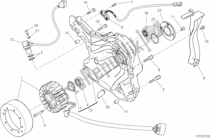 All parts for the Generator Cover of the Ducati Diavel Xdiavel Sport Pack Brasil 1260 2019